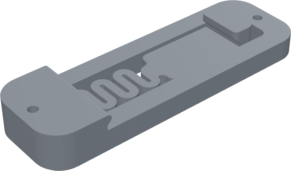 The DIN rail clip in its print orientation