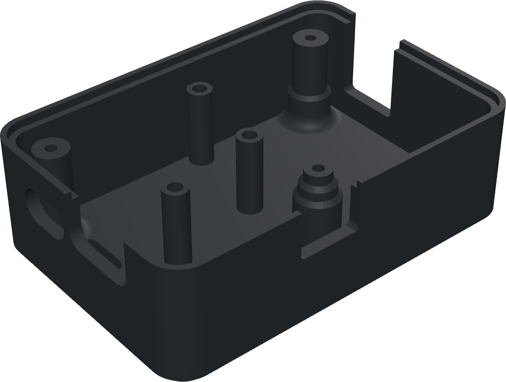 The lid in its print orientation, roof down